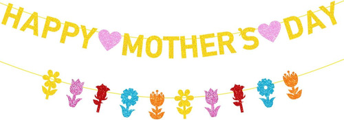Cartel De Flores Con Purpurina Para El Día De La Madre, Band