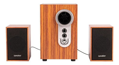 Minicomponente Minimalista Retro Wood Subwoofer Aux 3.5 Color Marrón Claro Potencia Rms 6 W