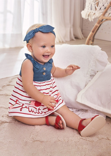 Vestido Tiara Mayoral Rojo 1854 Mv2 Bebé Niña  #0-1 Mes R