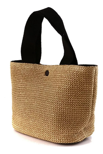 Bolsa De Malla De Paja De Playa Para Mujer