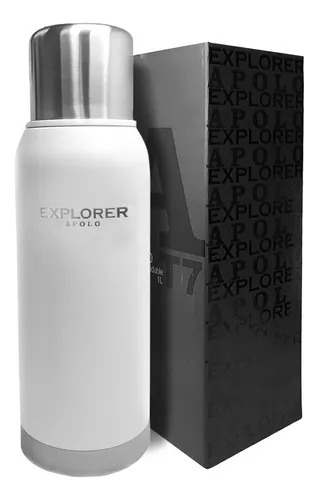 Termo Acero Inoxidable Explorer 1 Litro Blanco Premium