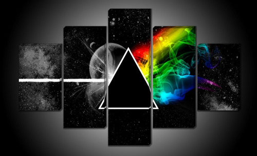 Cuadro Pink Floyd, 5 Piezas, Colorido, Listo Para Colgar