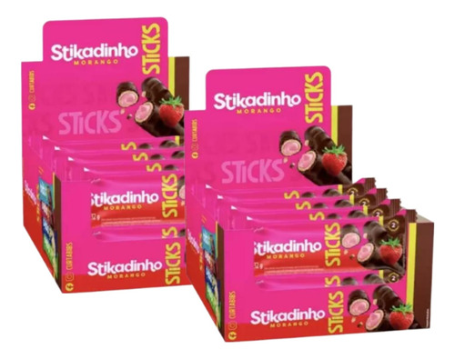 Kit C/2 Display Chocolate Stikadinho Sticks C/16 Unid De 32g