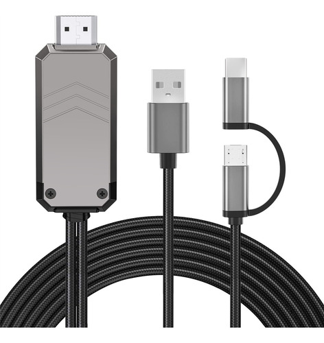 Cable Adaptador Para Teléfono A Tv, Tipo C/micro-usb A -comp