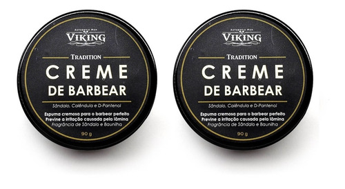 Creme De Barbear Viking Tradition 90g Kit C/ 2 Unidades