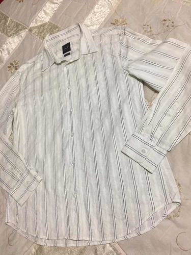 Armani Exchange Camisa Casual Para Caballero Talla M Blanca