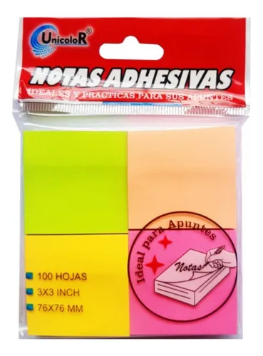 Notas Adhesivas Removibles 38x50mm Neon X400 Und X2 Paquetes