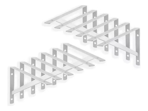 Mão Francesa Kit 12 Branca 30cm + Kit Fixação Envio Imediato