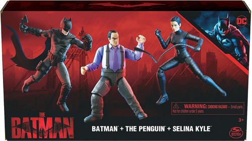 Colección 3 Figuras Batman Pingüino Articuladas Accesorios
