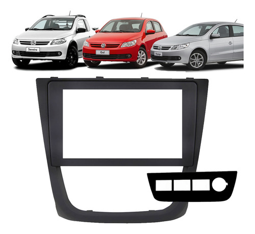 Moldura Painel 2 Din Gol G5 2008 2009 A 2012 Multimidia Som Cor Grafite