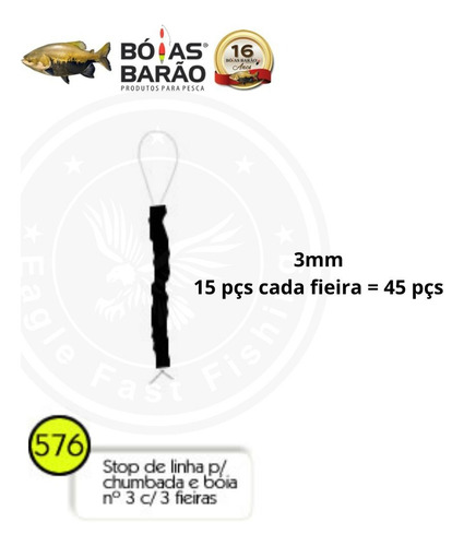 12 Fieiras Stop De Linha Regulador P/ Chumbada E Boia Barão