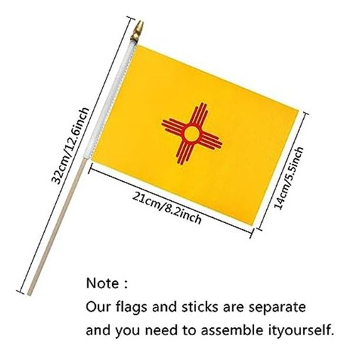 Tsmd Bandera Del Estado De Nuevo México Nm En Palo De Madera