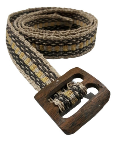 Imagen 1 de 5 de Cinto De Fibra Vegetal Shaguar Hebilla Palo Santo Wichi