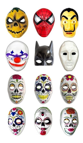 Caretas Halloween Plástico Combo X20u Surtidas | 36 Modelos