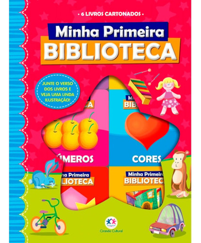 Minha Primeira Biblioteca - Box Com 6 Minilivros Educativos Com Números, Cores, Opostos, Animais E Brinquedos, Perfeito Para Crianças Aprenderem E Brincarem Ao Mesmo Tempo!