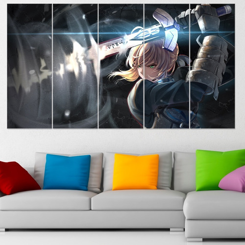 Cuadro Poliptico Artoria Saber Fate Grand Order 120x70cm 