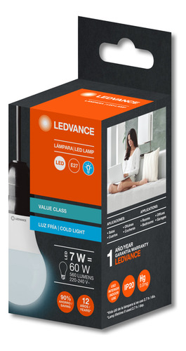 Imagen 6 de 10 de Lámpara Foco Led Osram Pack X 20 7w + 14w Luzfría
