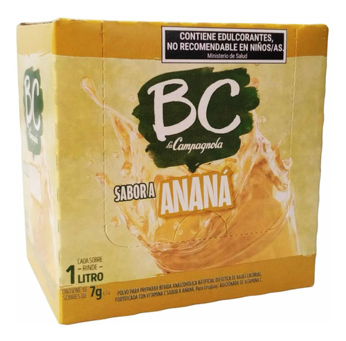 Oferta! Jugo En Polvo Bc Anana Caja X 18 Sobres Sin Azucar