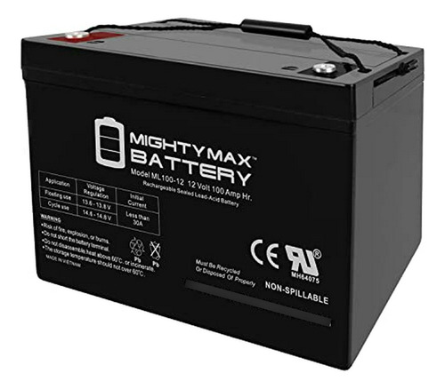 Batería Recargable Sla Agm 12v 100 Ah, Mighty Max