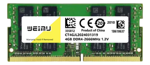Memoria Ram Weimu Ddr4 4 Gb 2666 Mhz Sodimm Portátil Nonecc