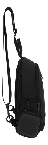 Mochila Cruzada Pechera Crossbody Airpack Urban Cross Color Negro Diseño De La Tela Lisa