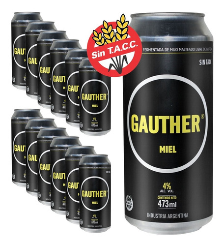 Cerveza Sin Tacc Mijo Gauther Honey American Light Lager X12