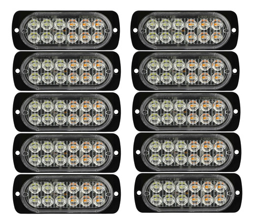 Foco Luz Estrobo Flash 18 Funciones 12 Led Multi Volt 10 Uds