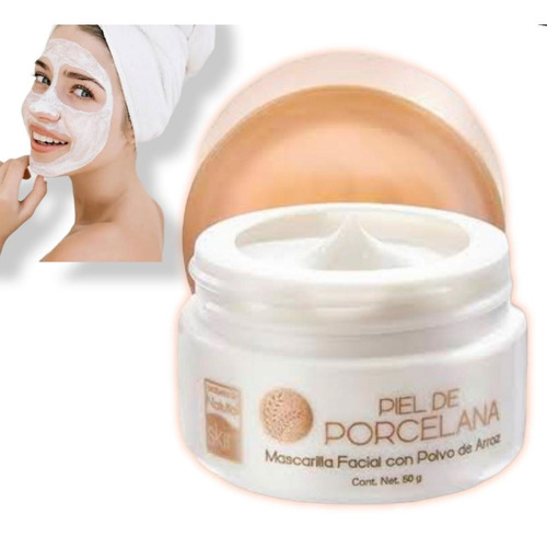 Crema Mascarilla Facial Con Polvo De Arroz Piel De Porcelana