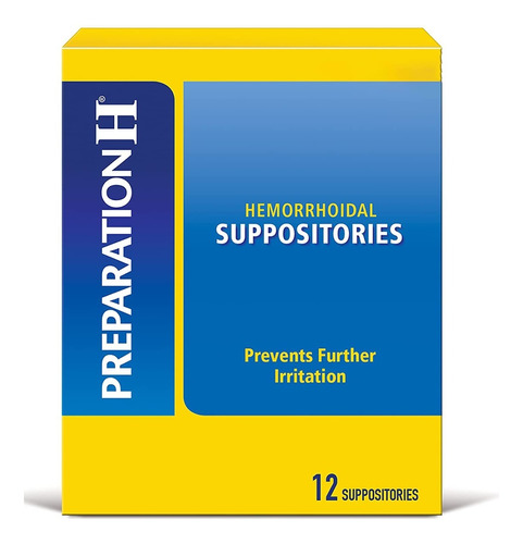  Preparation H Supositorios Tratamiento Hemorroides 12 Pza