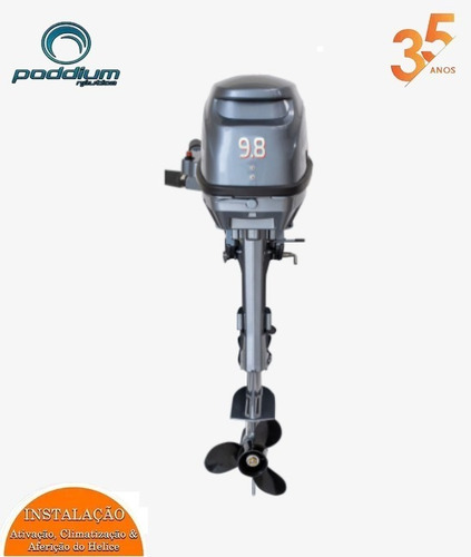Imagem 2 de 3 de Motor De Popa Hidea 9.8hp 2t - Rab. Longa - Poddium Náutica