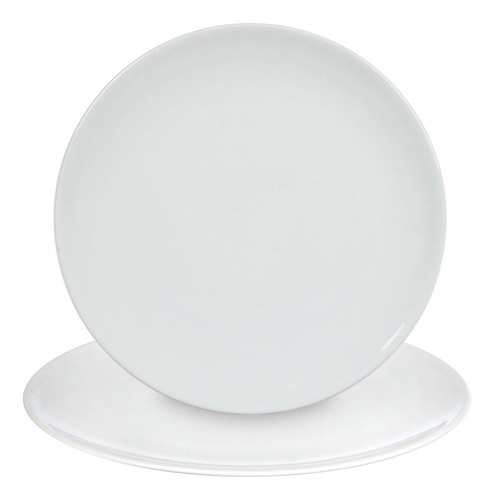 Imagen 3 de 9 de Set 8 Piezas Plato Playo Postre Liso Porcelana Blanca Import