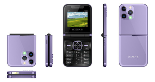 Celular Plegable 4g Yeemovil Y1000 Dual Sim + 2 Sim Extra Desbloqueado  Telcel At&t Movistar Bait Bluetooth Fm Linterna 2.4-púrpura