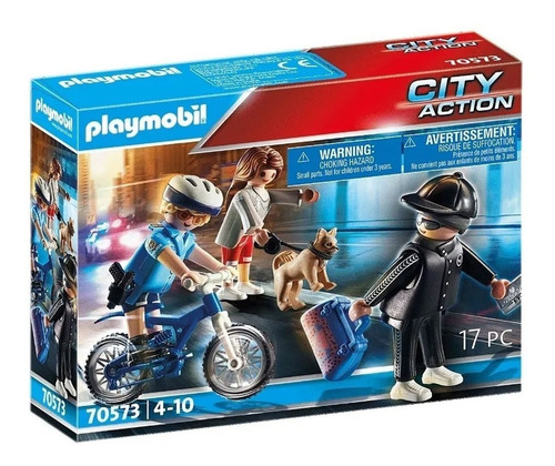 Playmobil City Action Policía Bicicleta Con Ladrón 70573