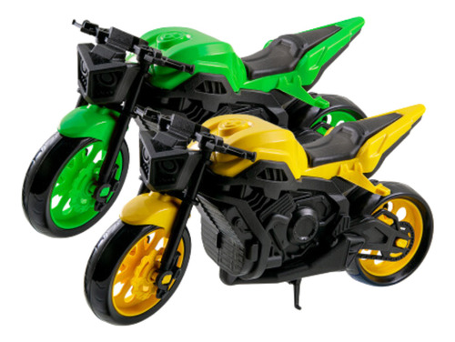 Kit 2 Motos Corrida Brinquedo 1600 Realista Presente Menino