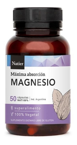 Imagen 1 de 3 de Magnesio Natier X50 Capsulas Sin Sabor
