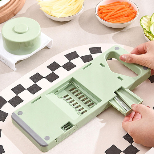 Fatiador Mandoline Para Cozinha Verde Com 6 Lâminas