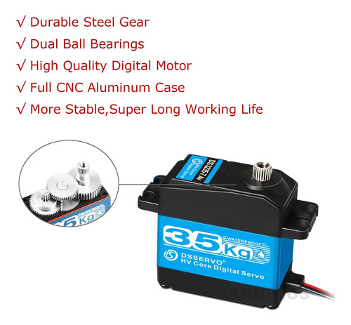 Servo Digital De 77.2 Libras Rc 7.4 V Servo Motor De Direcci