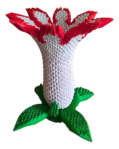 Origami 3d, Florero Flor Para Regalar Por Su Día, Decoración