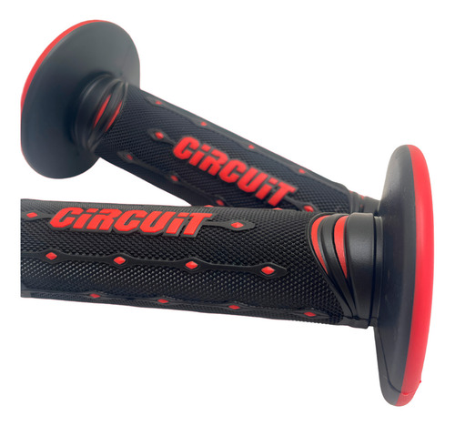 Par Manopla Punho Bicicleta Bike Circuit Speed Cor Preto/vermelho