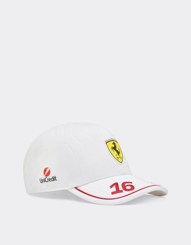 Gorra Ferrari Charles Leclerc Gp Miami 2025 Blanco Único