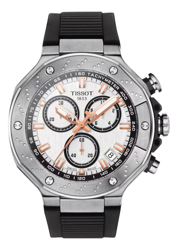 Relogio Tissot T141.417.17.011.00 T Race Moto Branco Gp 2023 Cor da correia Preto Cor do bisel Prateado