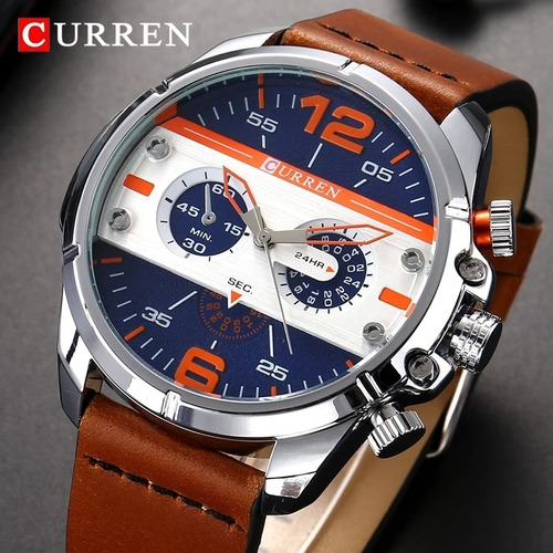 Relógio Original Curren Masculino Esportivo + Binde