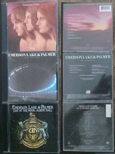 3x Cd (vg+) Emerson, Lake & Palmer Trilogy In Concert Live