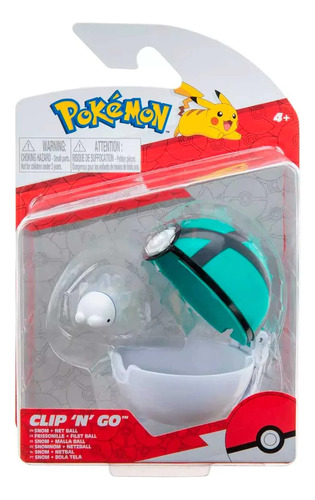 Pokebola Con Figura Pokemon - Snom + Net Ball