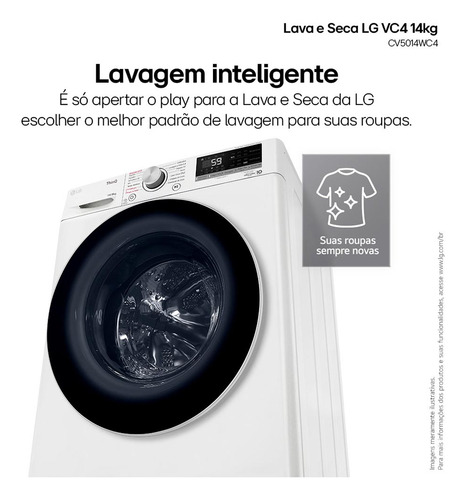 Lava & Seca 14 Kg LG Smart Com Inteligência Artificial Aidd