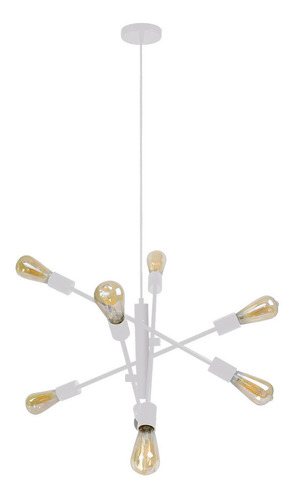 C2050-8, Moderna Lámpara De Techo 8 Luces, Calux Color Blanco