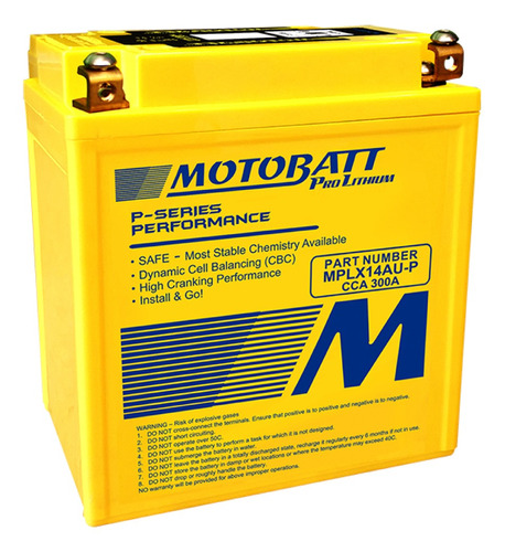 Bateria Litio Motobatt Bal Kawasaki Zx 750 Cc 1000 Cc