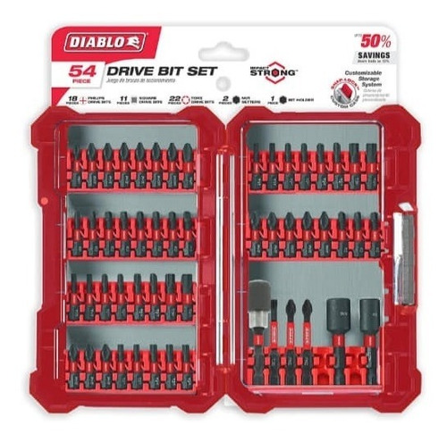 Set 54 Piezas Impact Strong Diablo /juego Puntas De Impacto