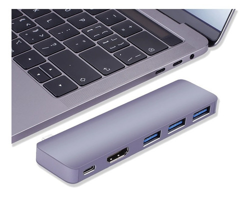 Imagen 3 de 4 de Hub Usb Tipo C, 5 En 1, Para Macbook Pro