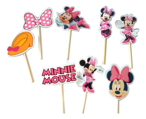 Cupcake 30pz Topper Mimi Minnie Mouse Rosa